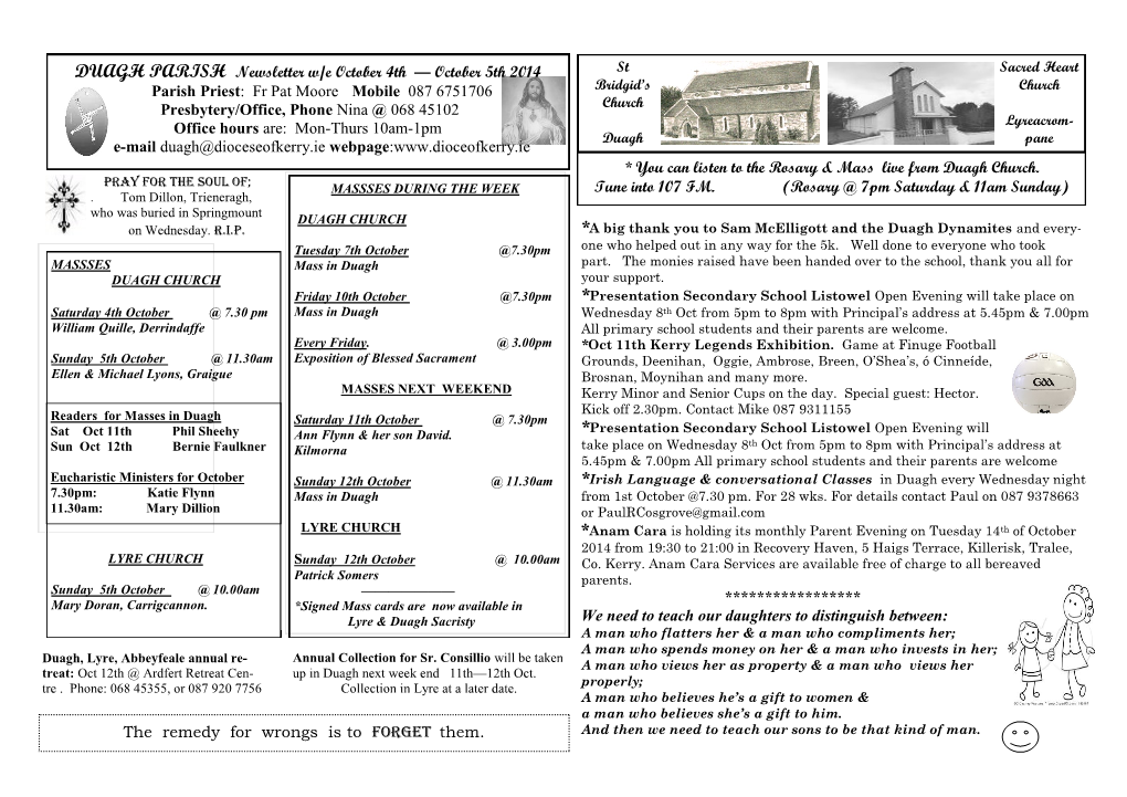 DUAGH PARISH Newsletter W/E October