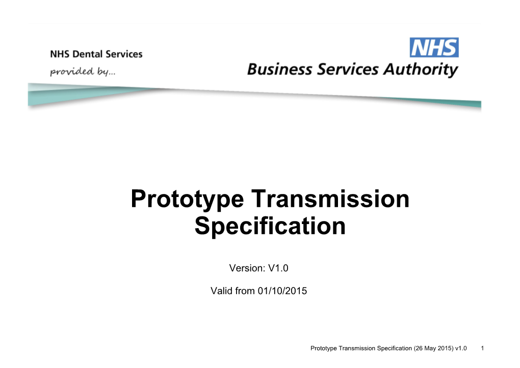 Prototype Transmission Specification