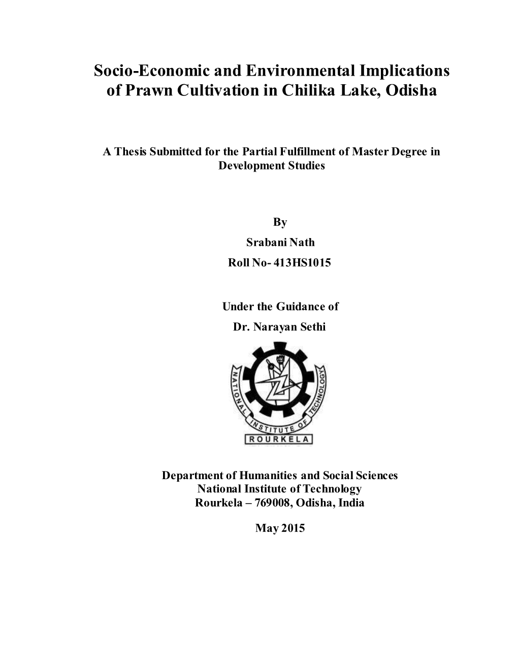 Socio-Economic and Environmental Implications of Prawn Cultivation in Chilika Lake, Odisha