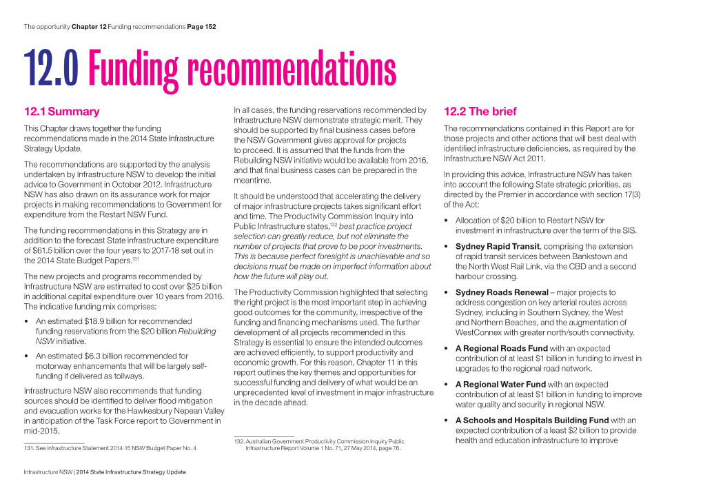 12.0Funding Recommendations