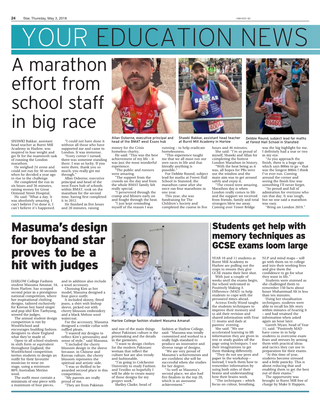 YOUR EDUCATION NEWS a Marathon Effort from School Staff in Big Race