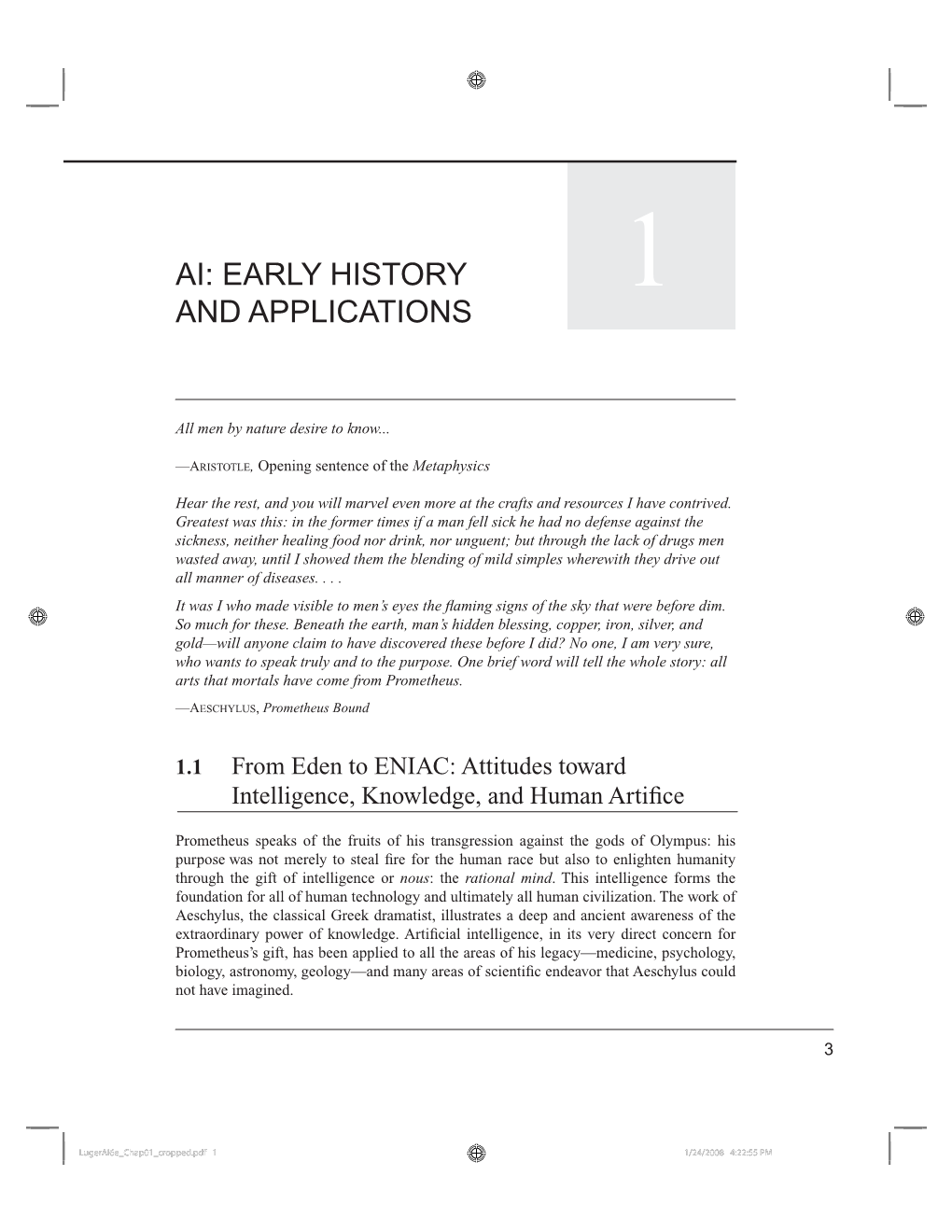 Ai: Early History 1 and Applications