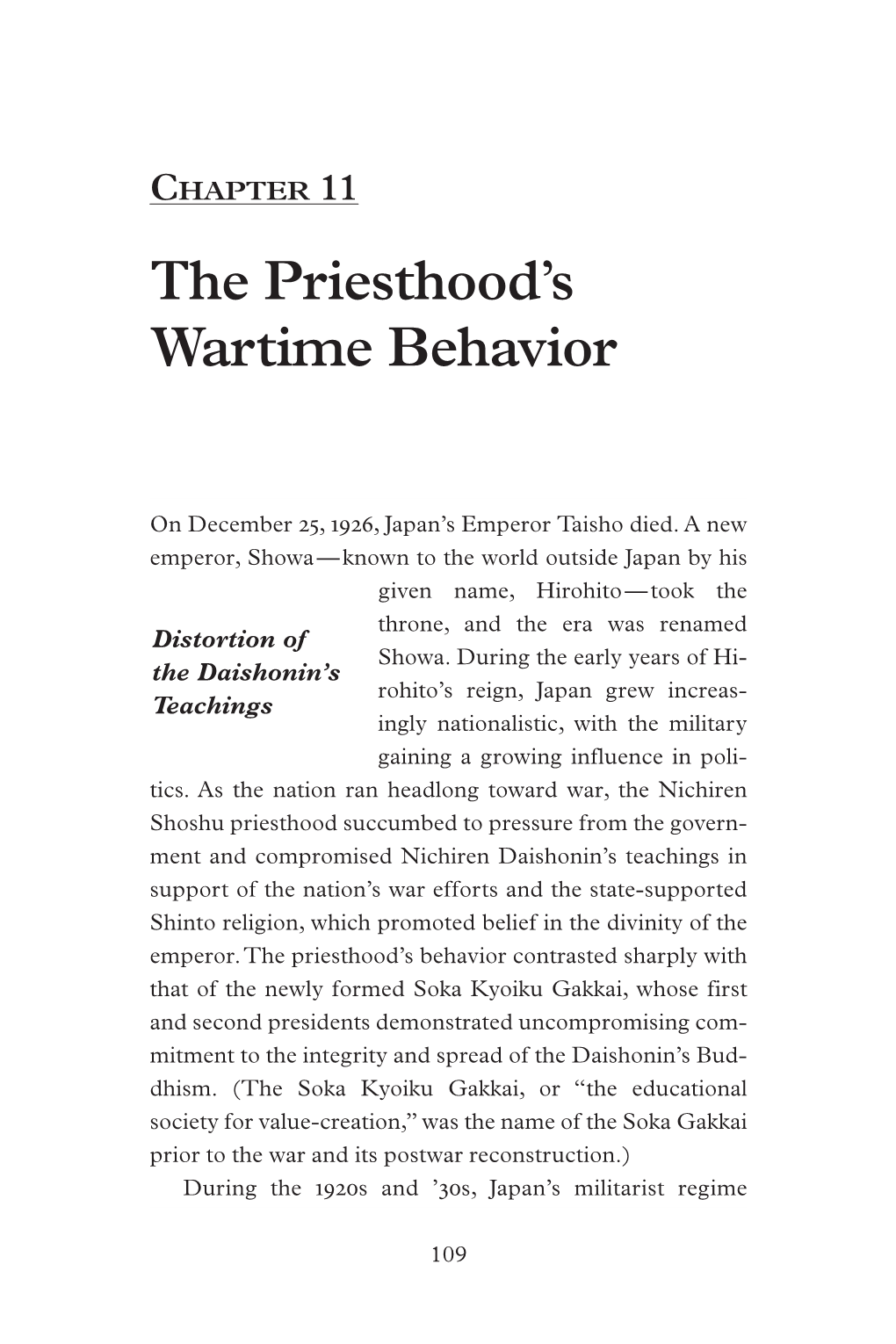 Chapter 11: the Priesthood's Wartime Behavior