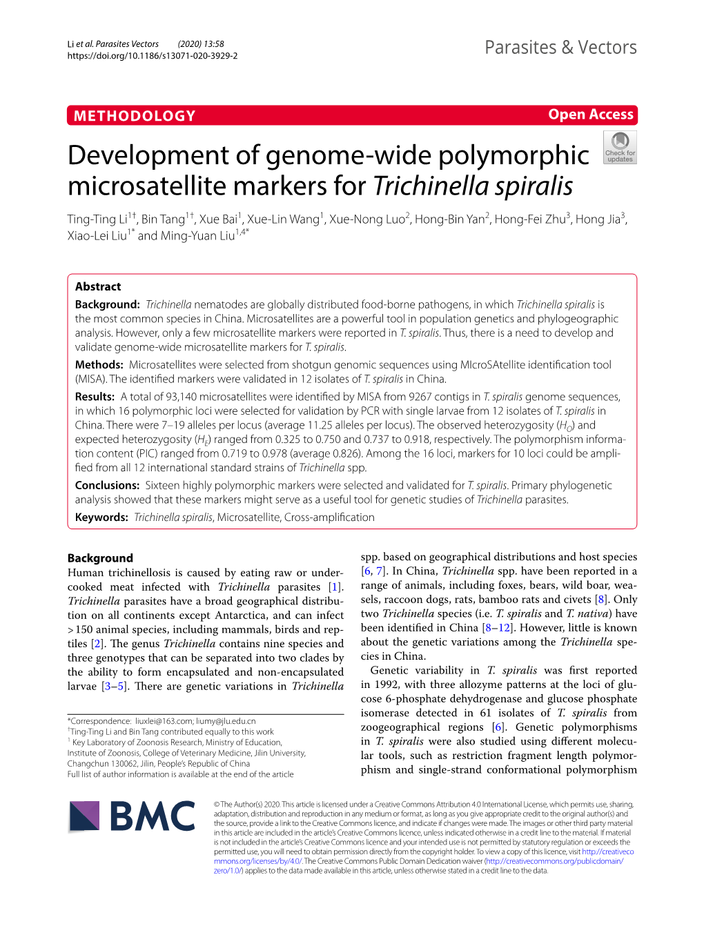 Development of Genome-Wide Polymorphic Microsatellite Markers