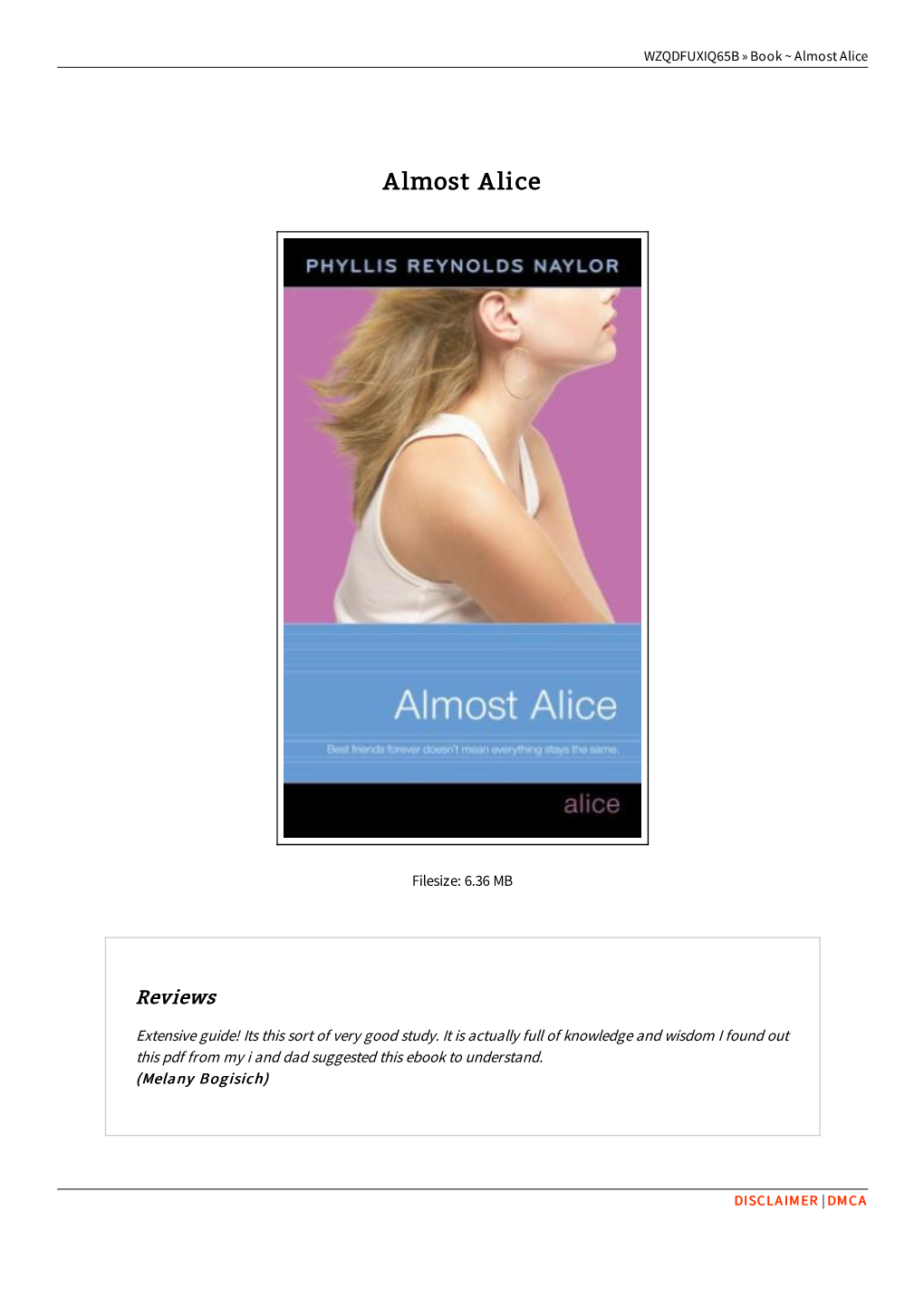 Read Ebook » Almost Alice