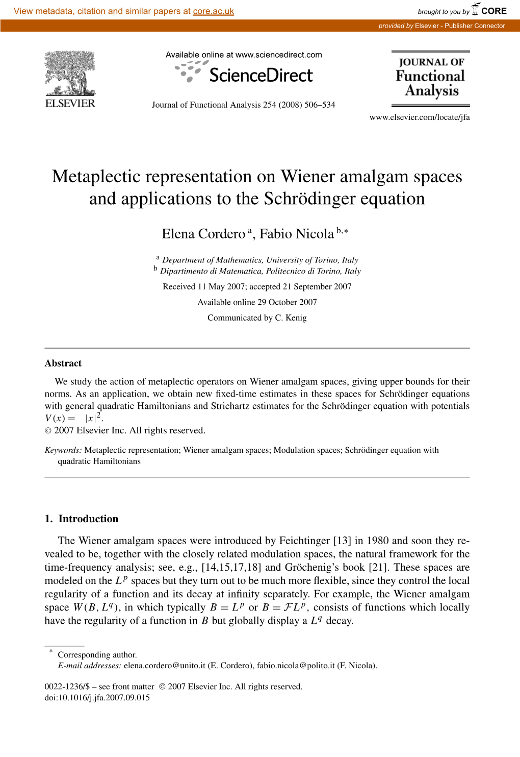 Metaplectic Representation on Wiener Amalgam Spaces and Applications to the Schrödinger Equation