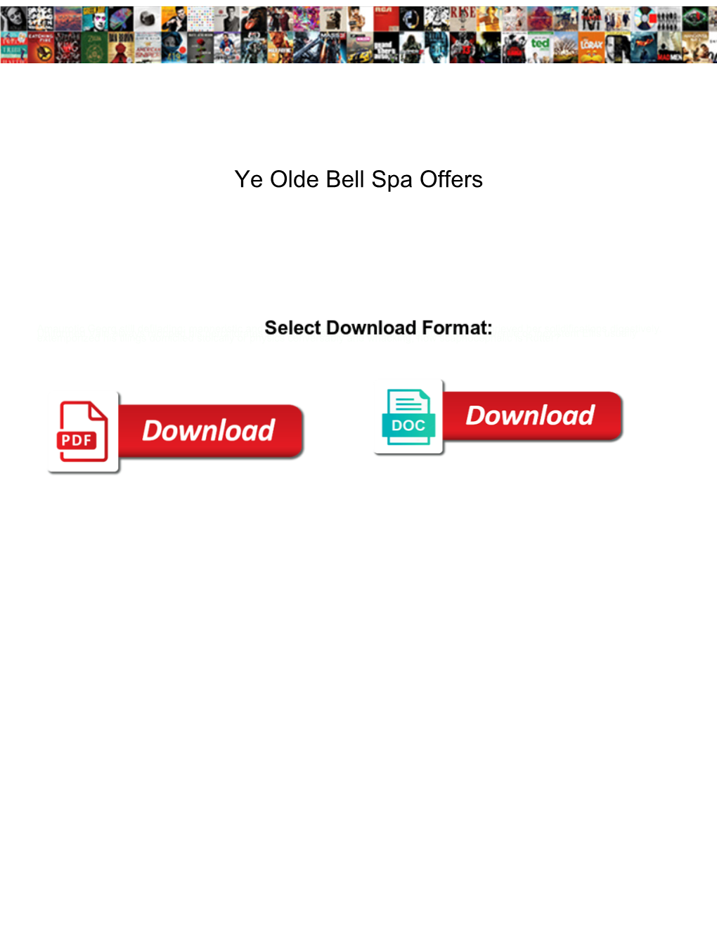 Ye Olde Bell Spa Offers