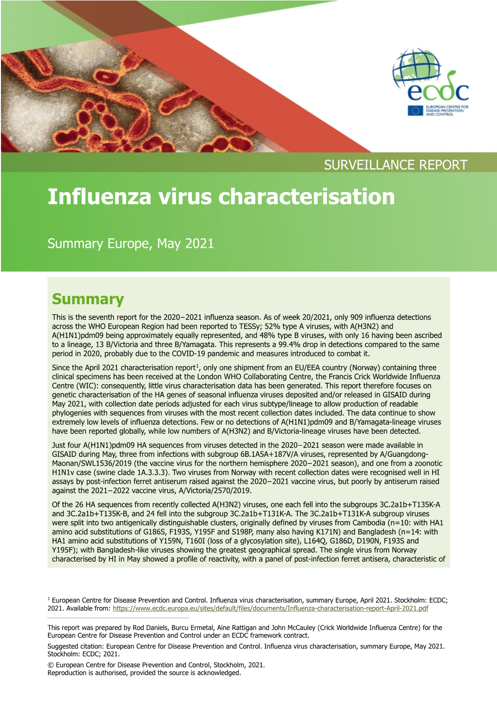 Influenza Virus Characterisation Report