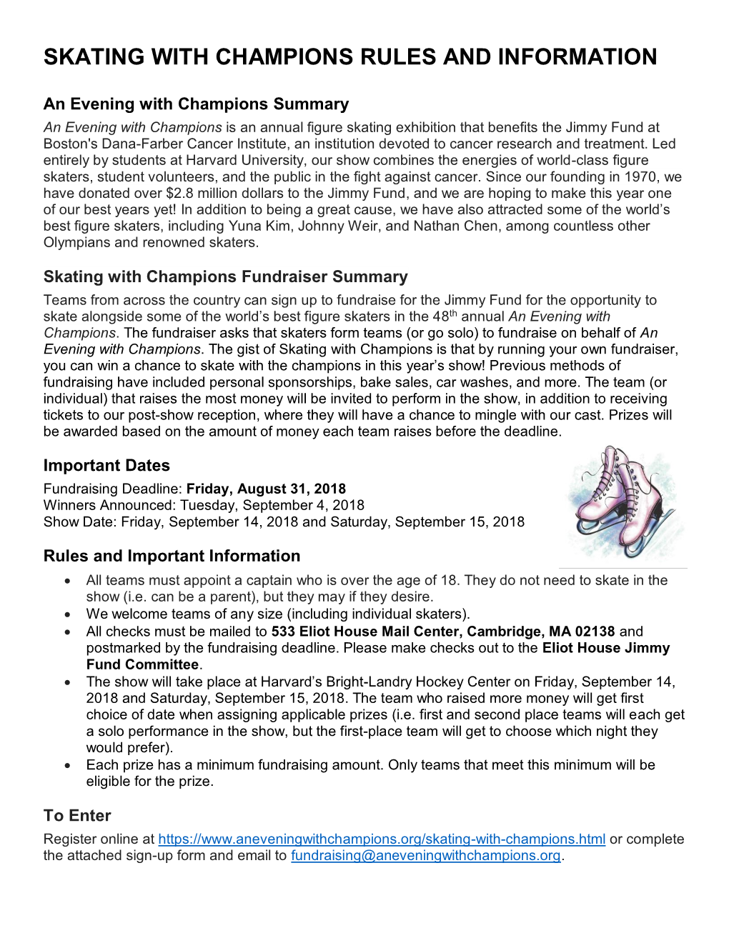Skating with Champions Rules and Information