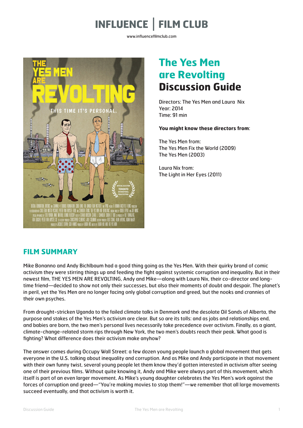 The Yes Men Are Revolting Discussion Guide