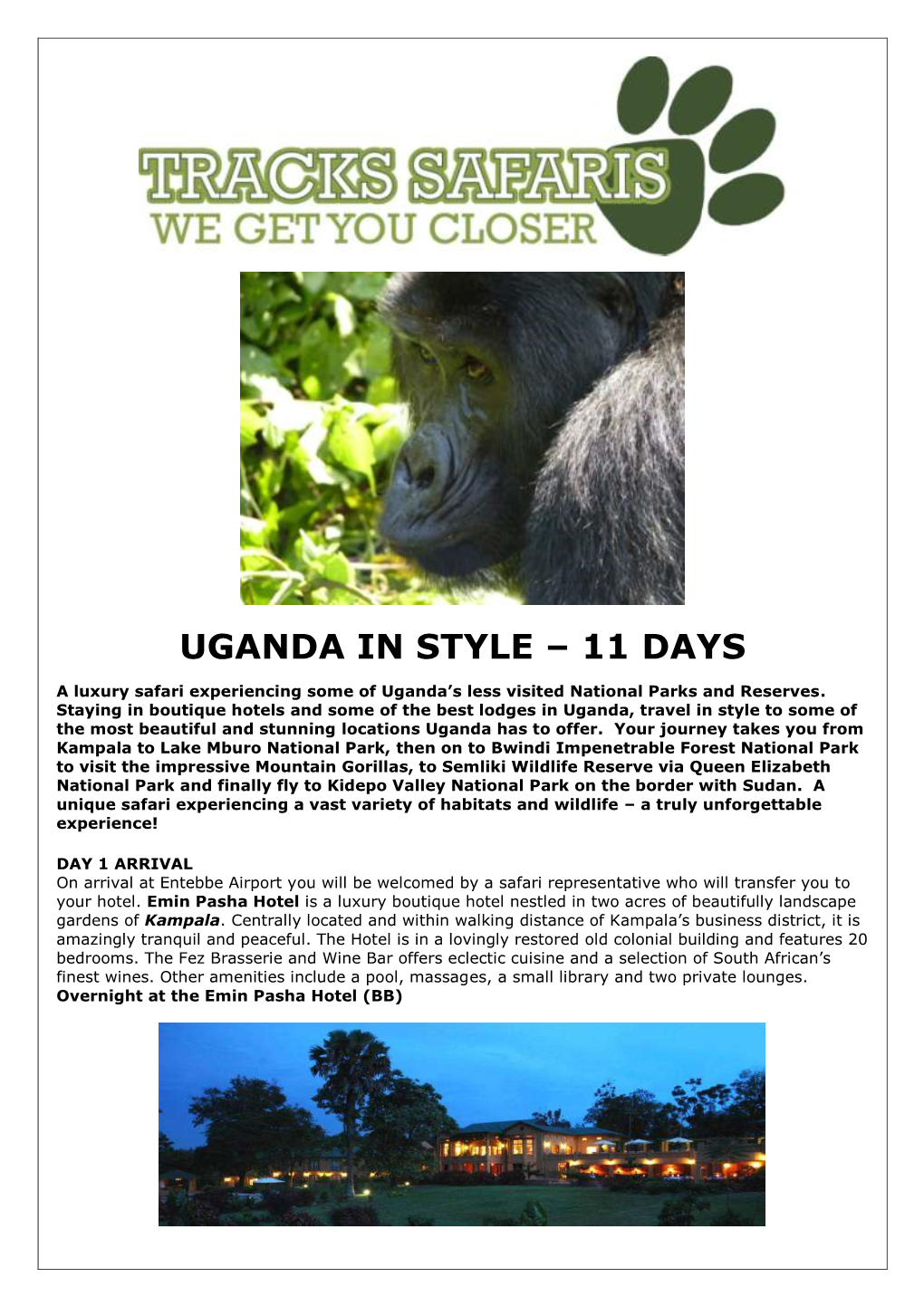 Uganda in Style – 11 Days