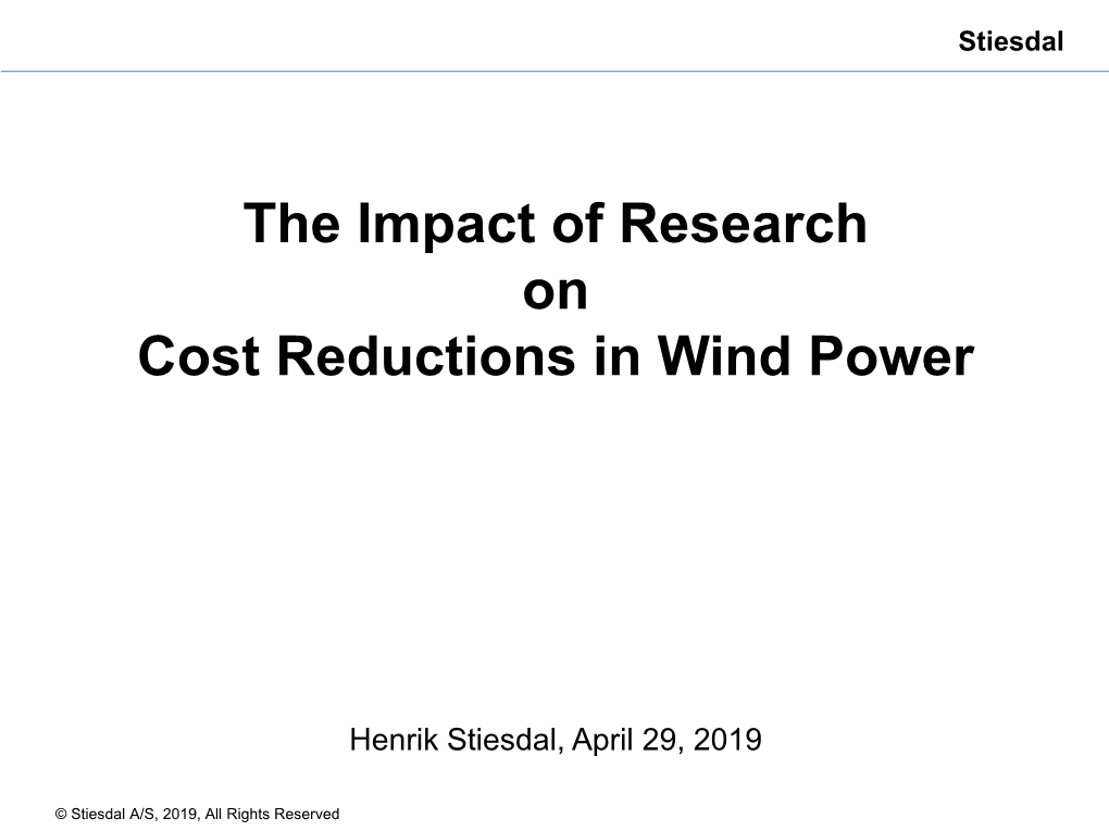 The Impact of Research on Cost Reductions in Wind Power