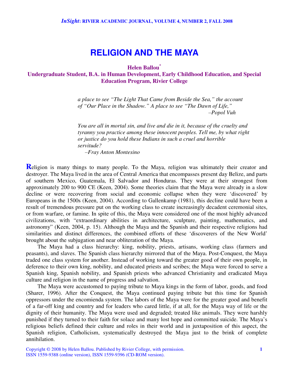 Religion and the Maya