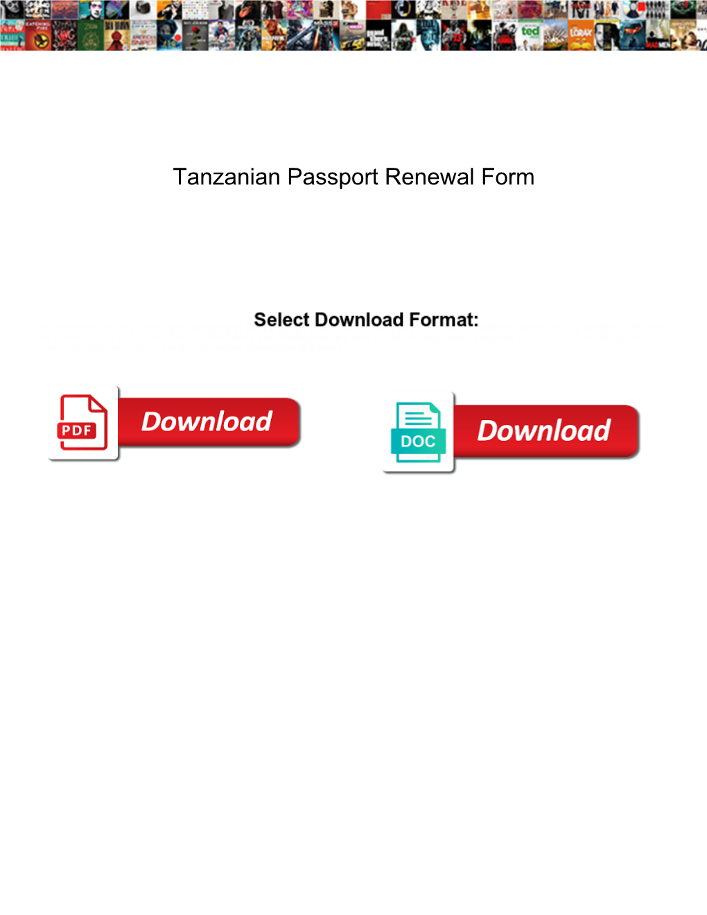 Tanzanian Passport Renewal Form