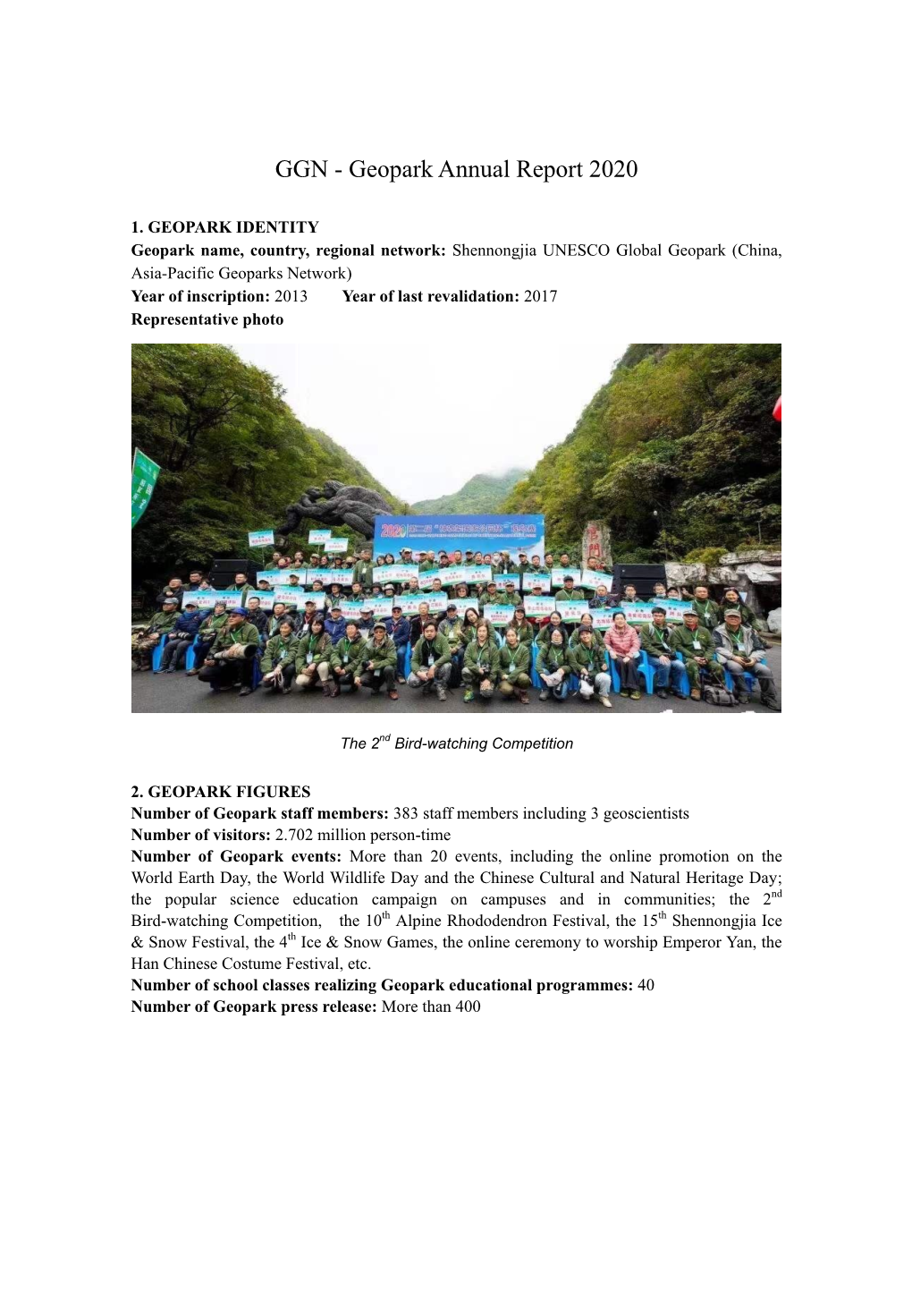 GGN - Geopark Annual Report 2020