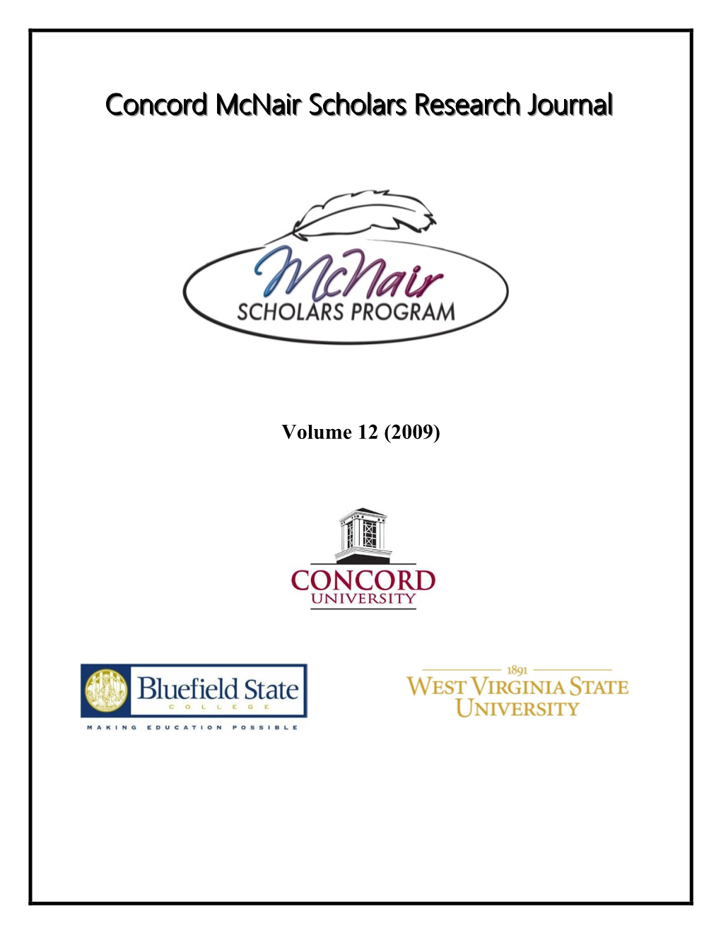 Concord Mcnair Scholars Research Journal