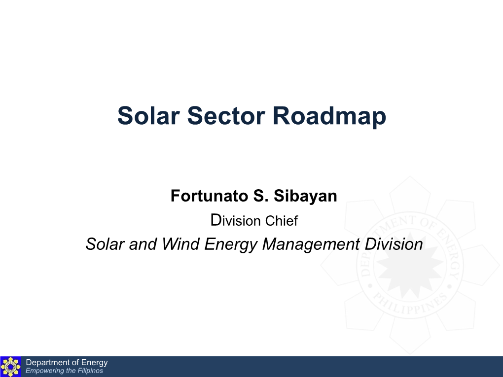 Solar and Wind Roadmap