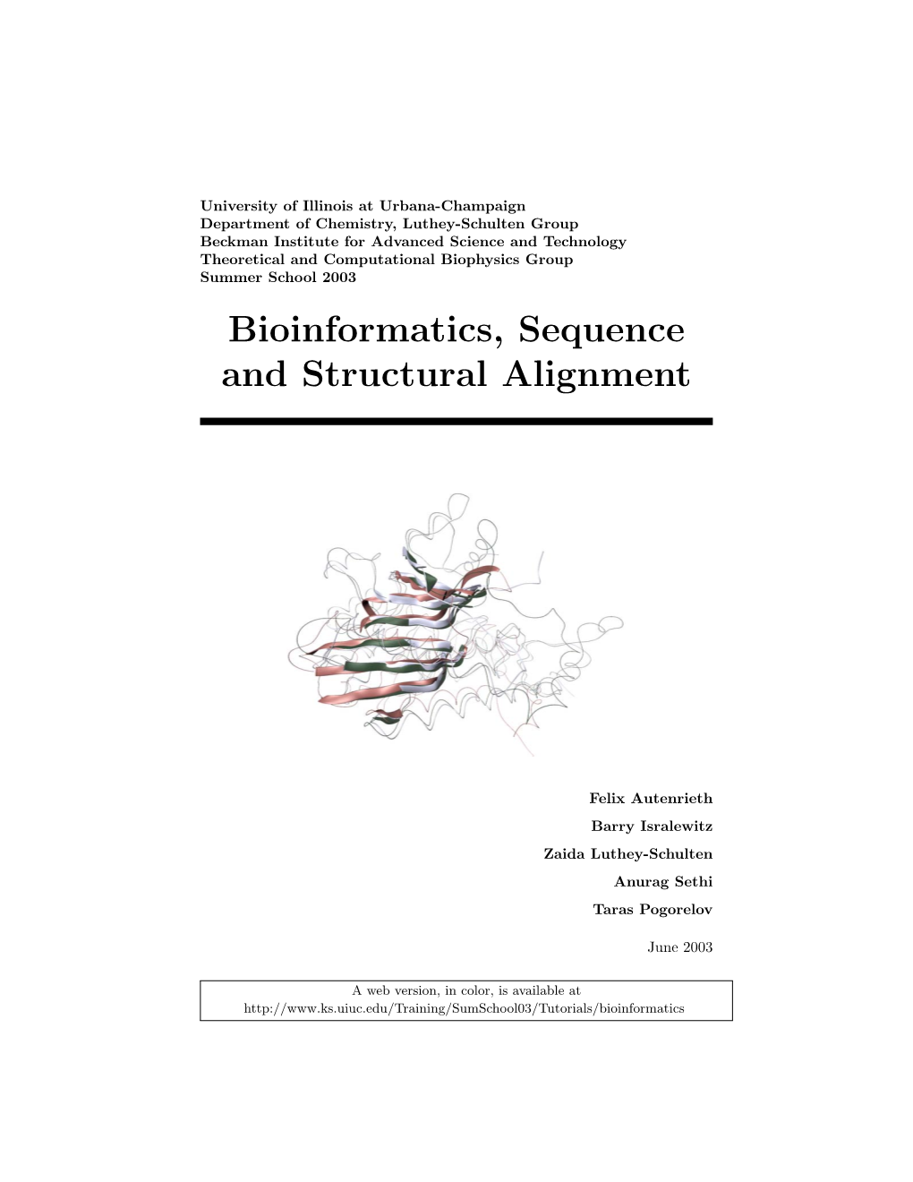 Bioinformatics, Sequence and Structural Alignment