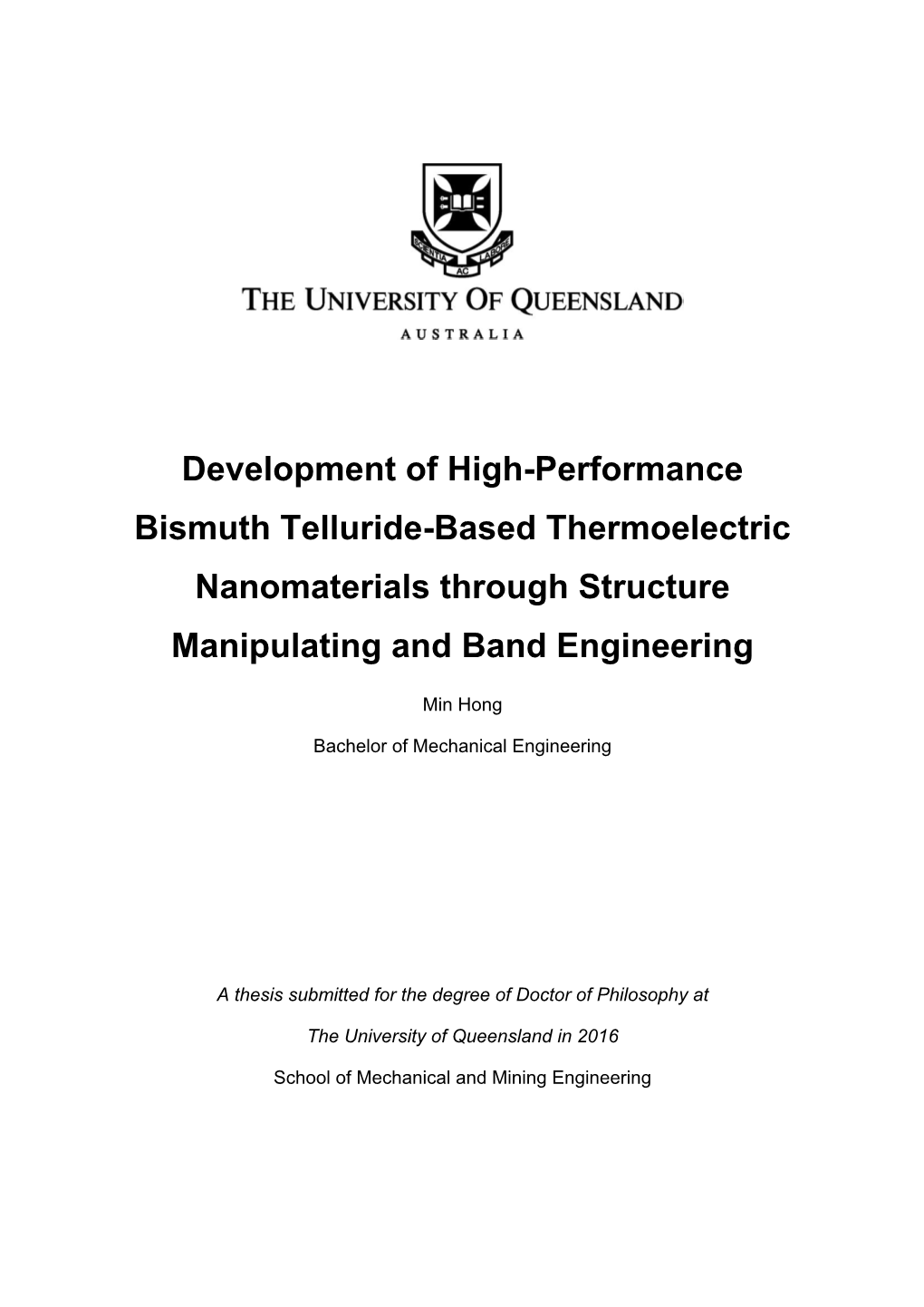 Development of High-Performing Bismuth Telluride-Based