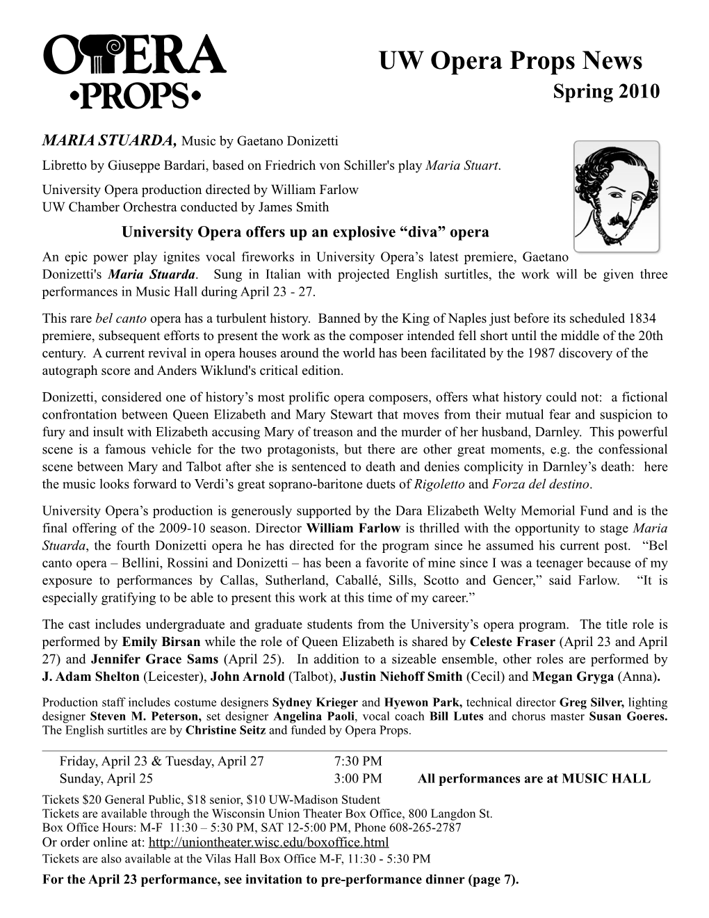 Opera Props Newsletter April 2010