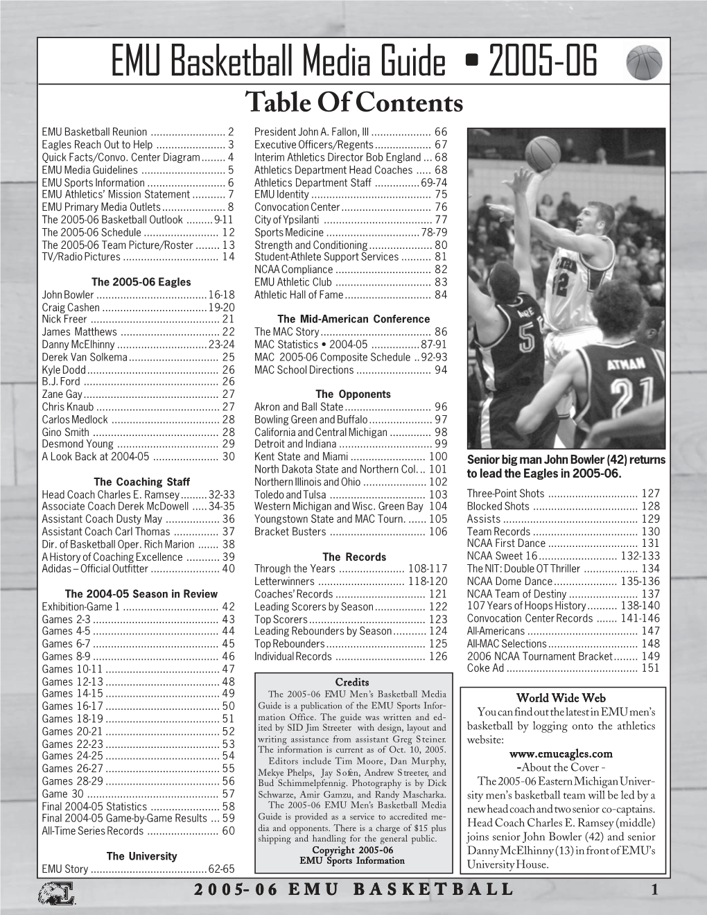 EMU Basketball Media Guide • 2005-06 Table of Contents EMU Basketball Reunion