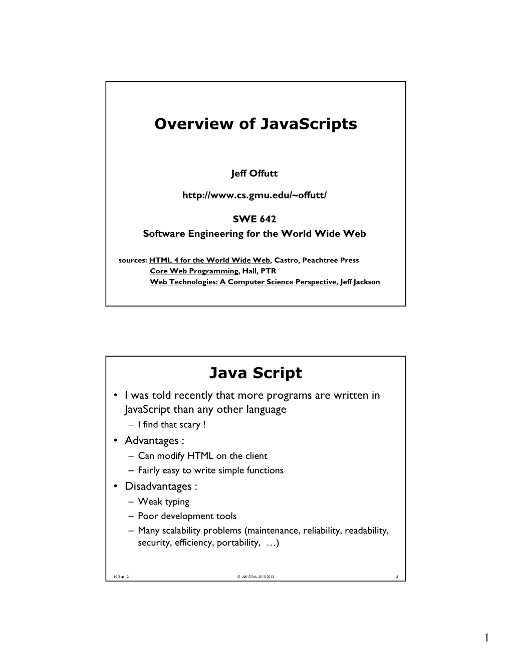 Overview of Javascripts Java Script