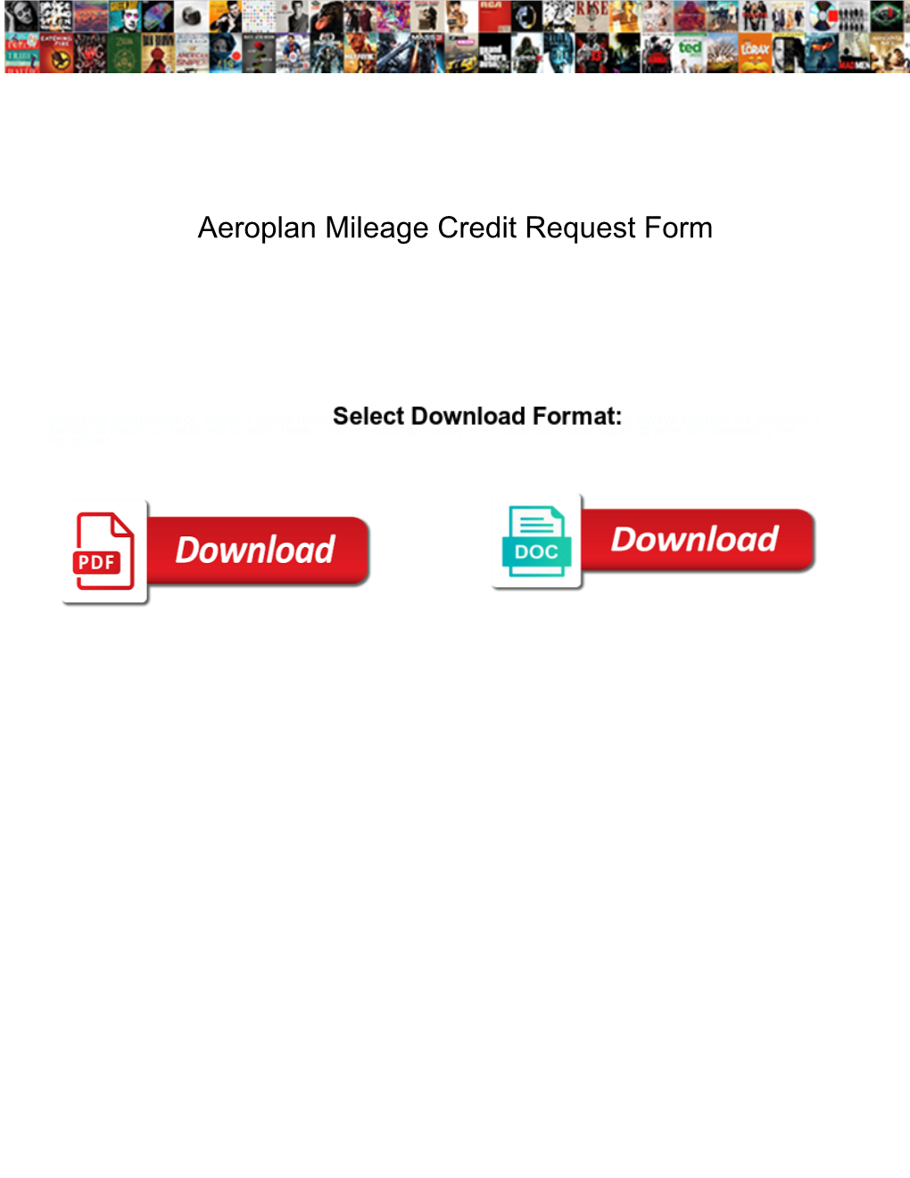 Aeroplan Mileage Credit Request Form