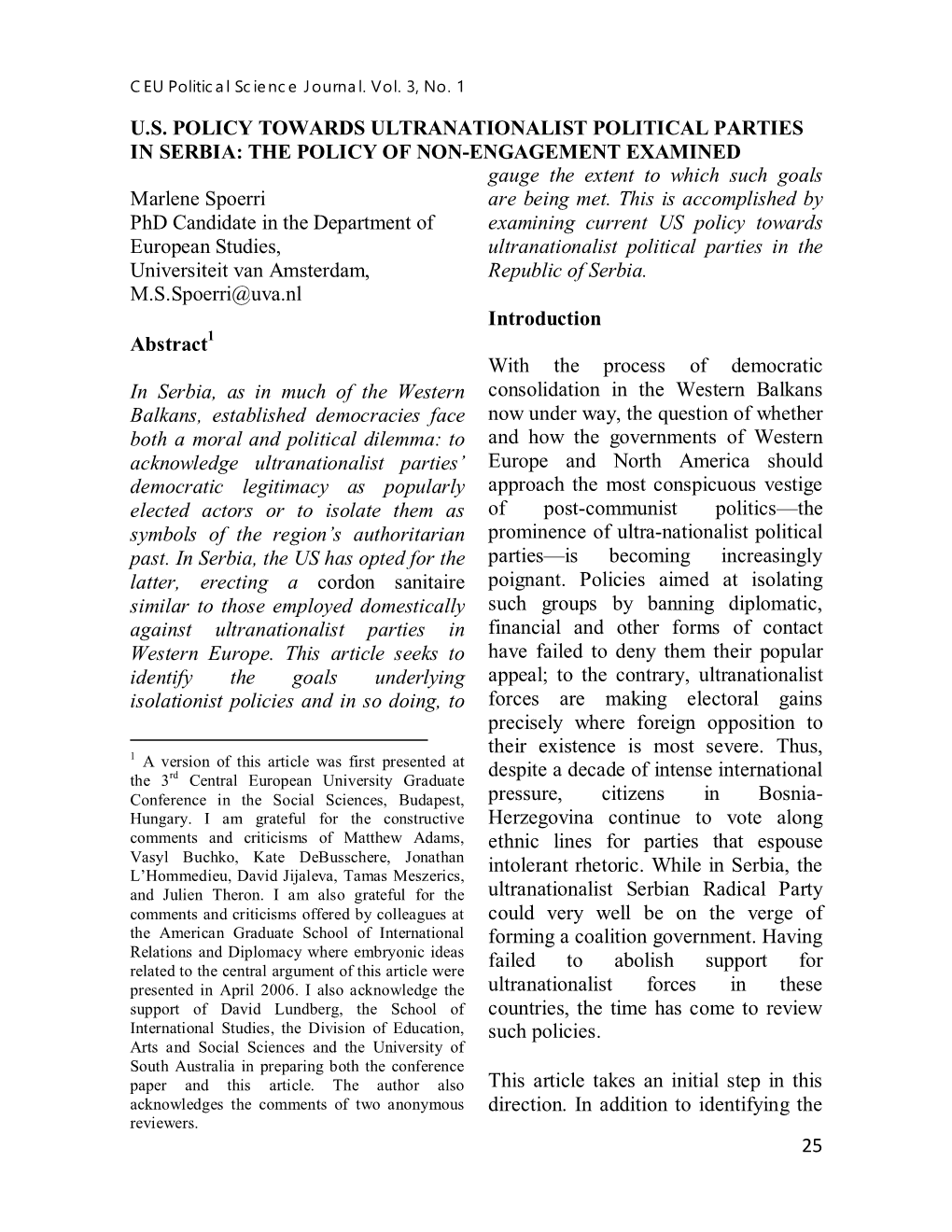 CEU Political Science Journal Vol. 3, No. 1 (Mar. 2008)