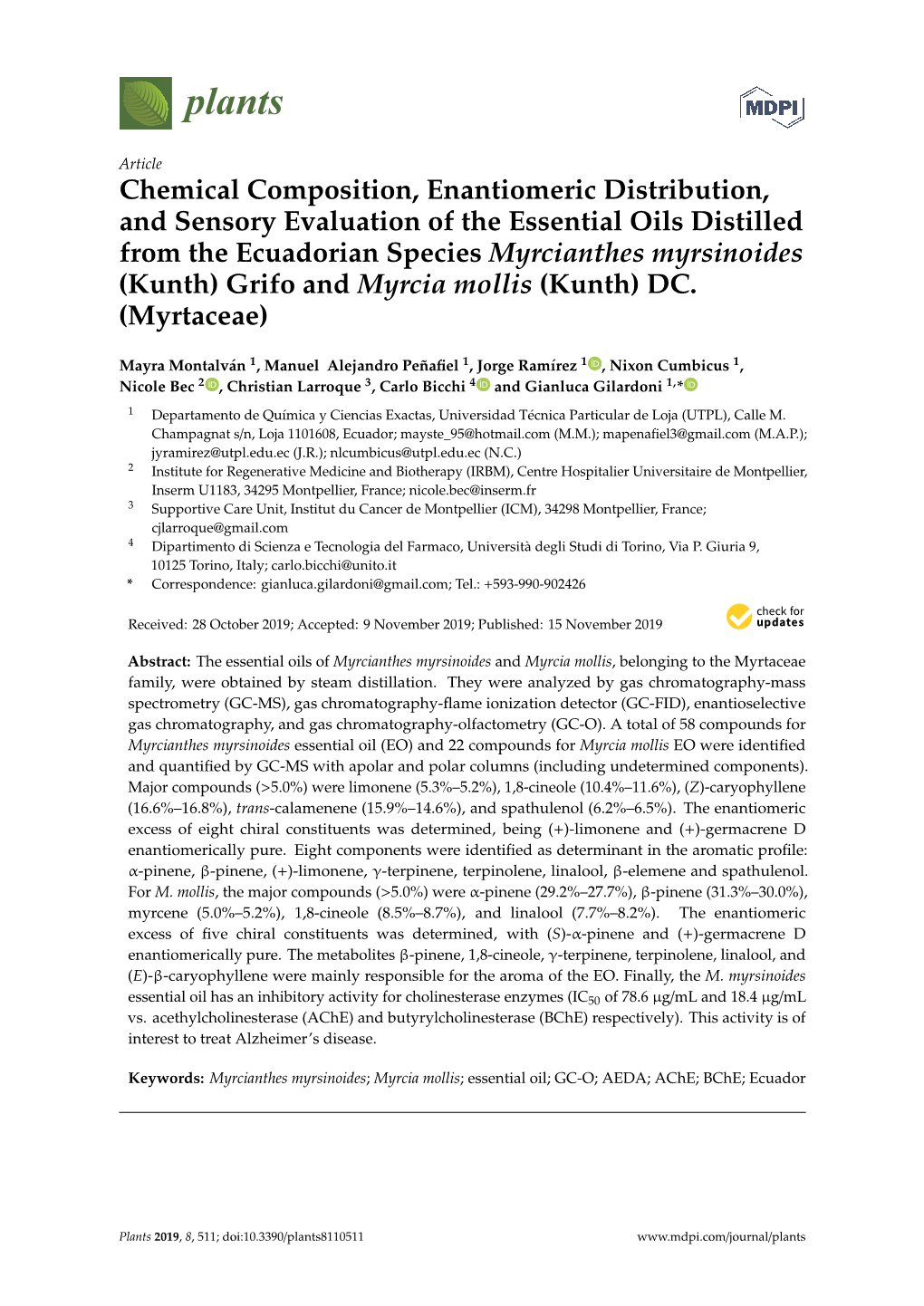 Chemical Composition, Enantiomeric Distribution, and Sensory