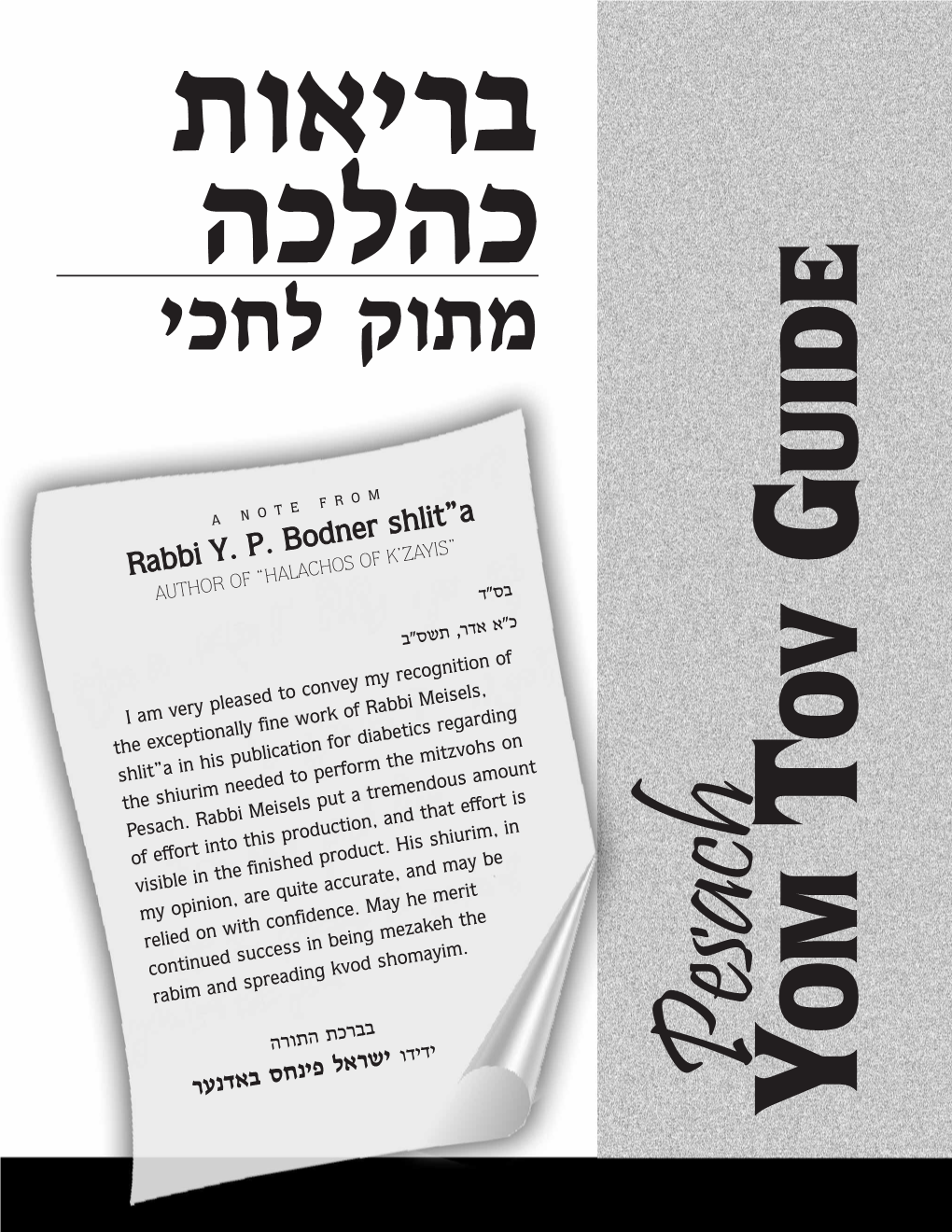 Rabbi Meisels Passover Guide for Diabetics