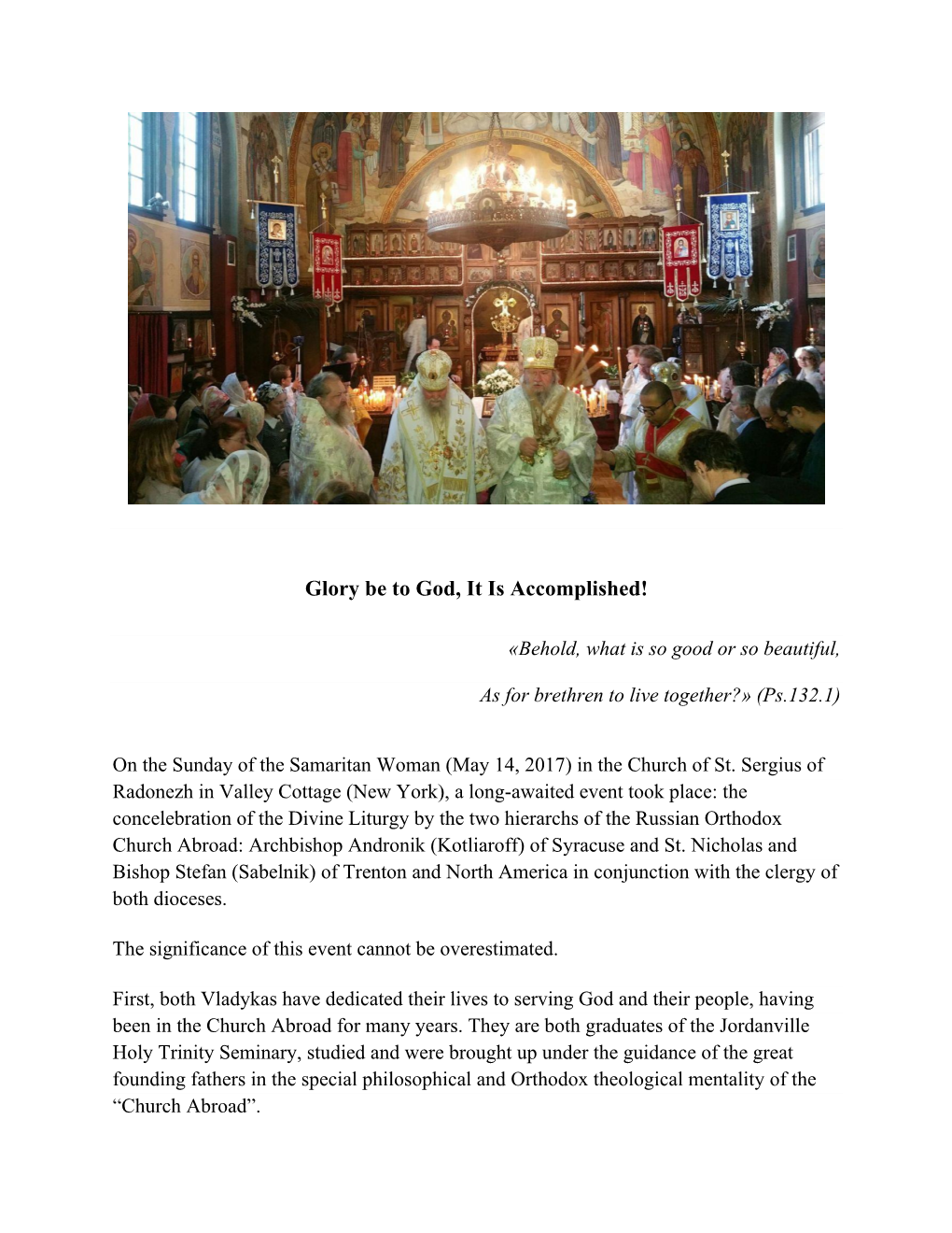 On the Liturgical Concelebration