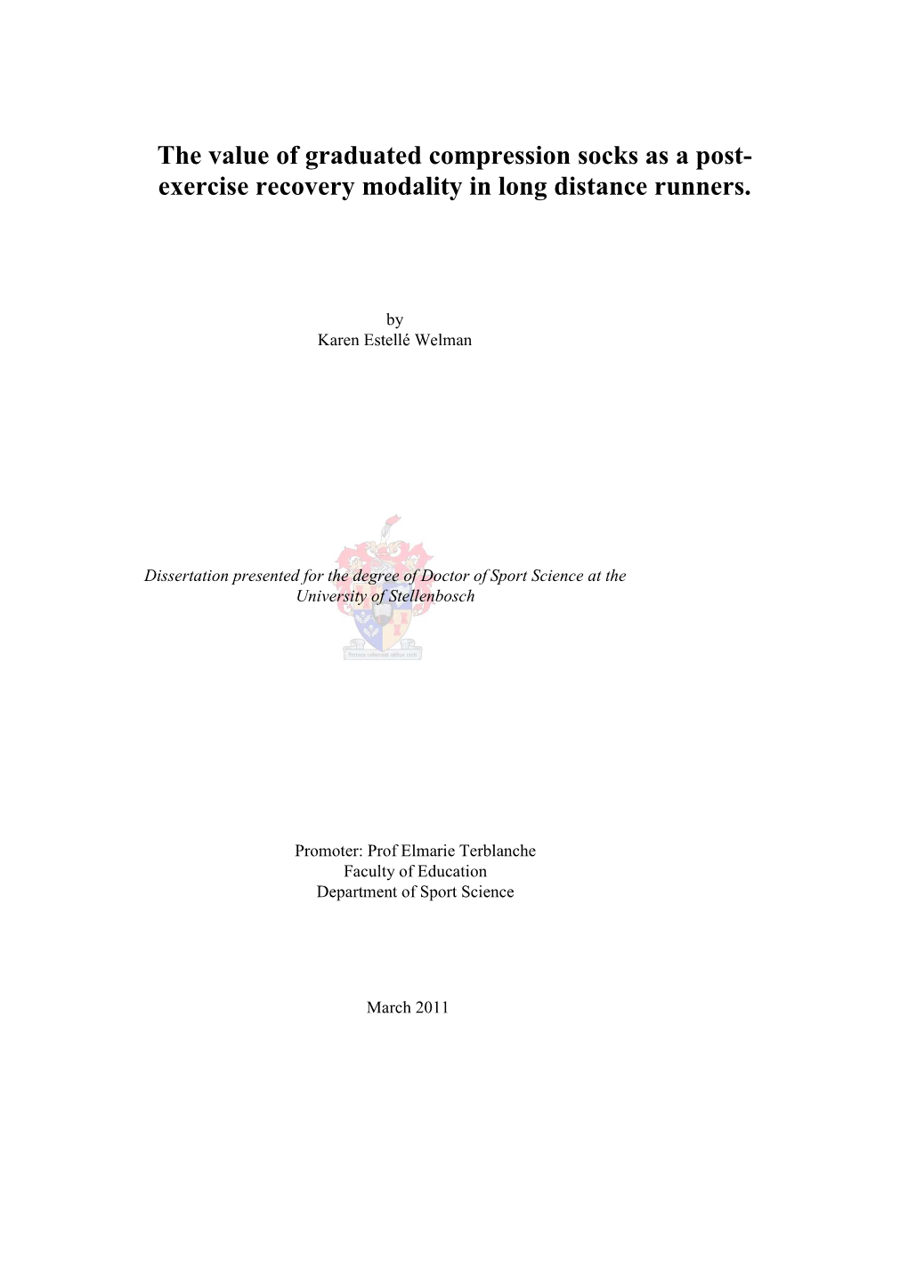 Exercise Recovery Modality in Long Distance Runners