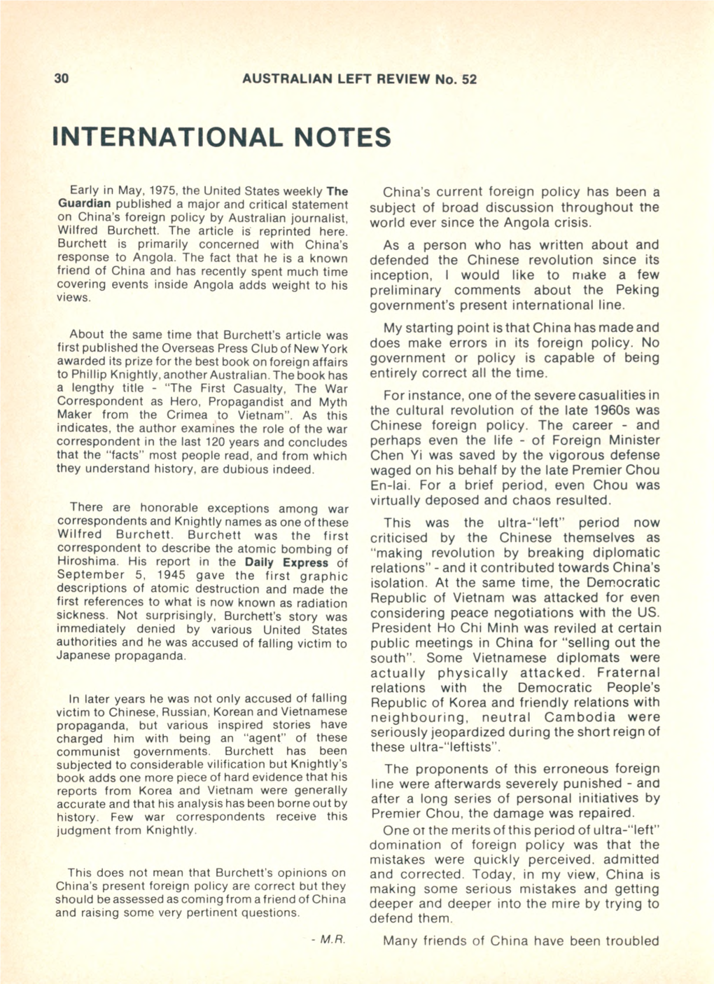 International Notes: ALR 52