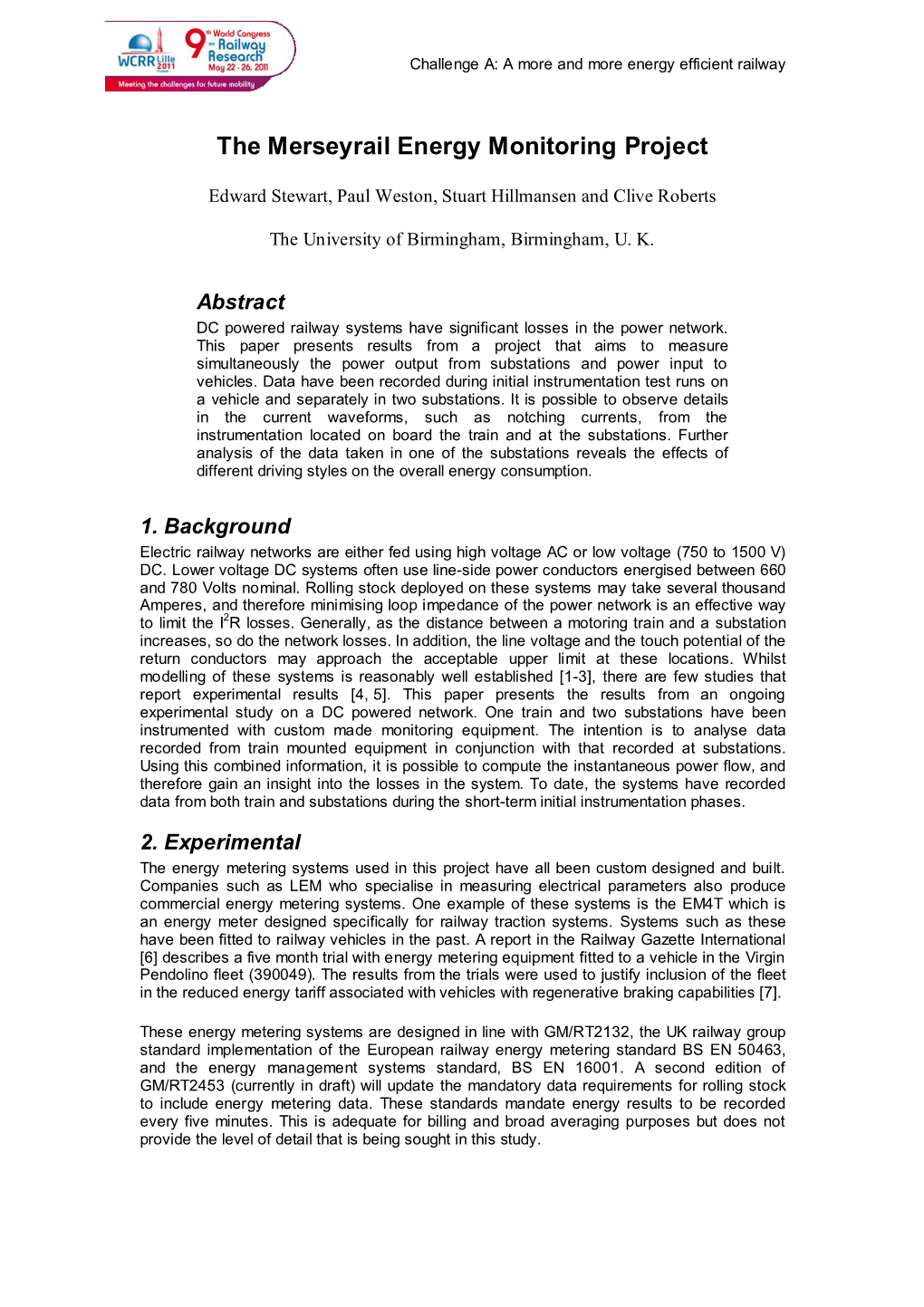 The Merseyrail Energy Monitoring Project