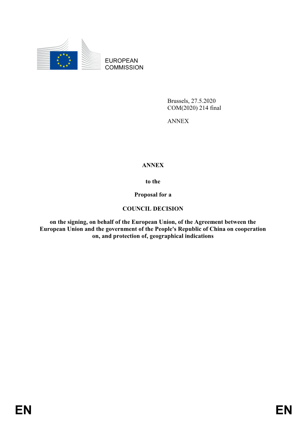 EUROPEAN COMMISSION Brussels, 27.5.2020 COM