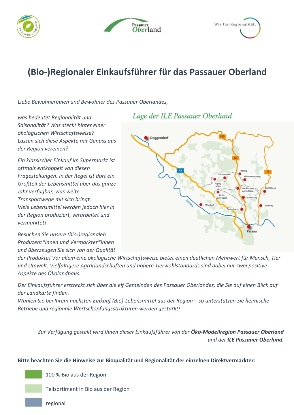 Bio-)Regionaler Einkaufsführer Für Das Passauer Oberland