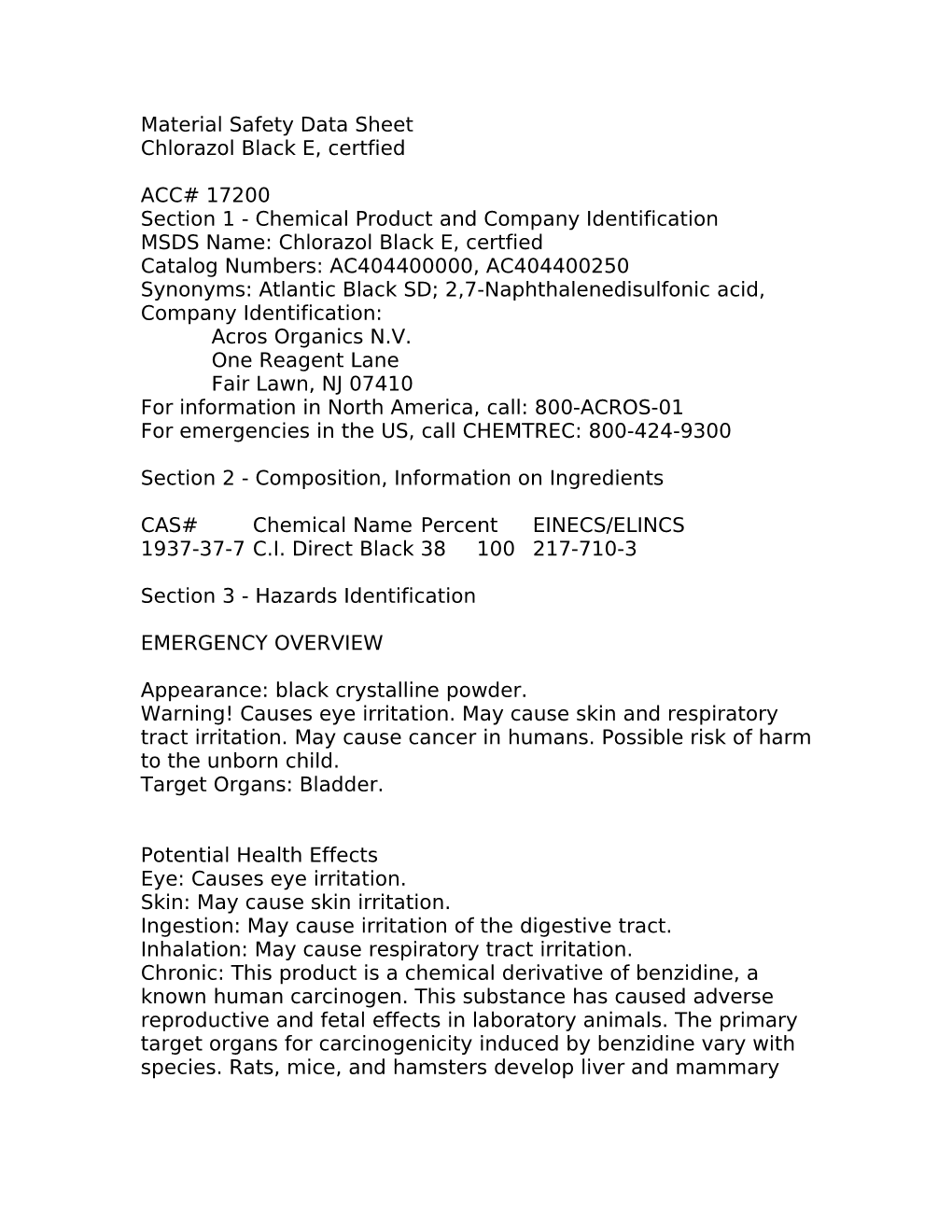 Material Safety Data Sheet s7