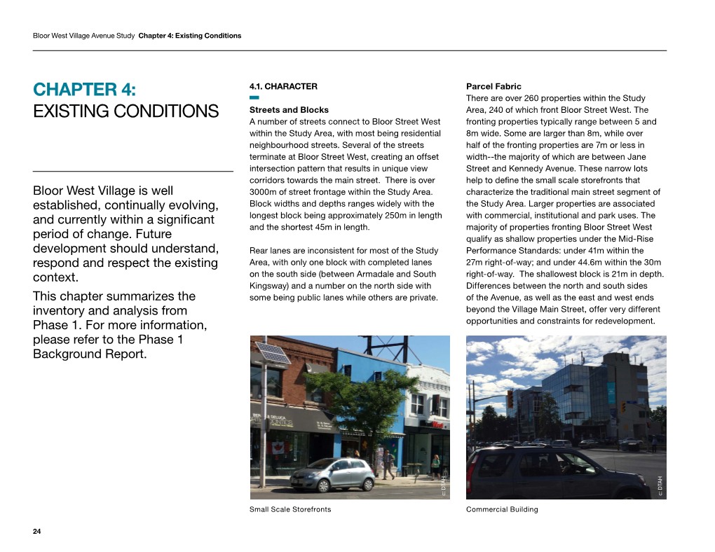 Bloor West Village Avenue Study Chapter 4: Existing Conditions