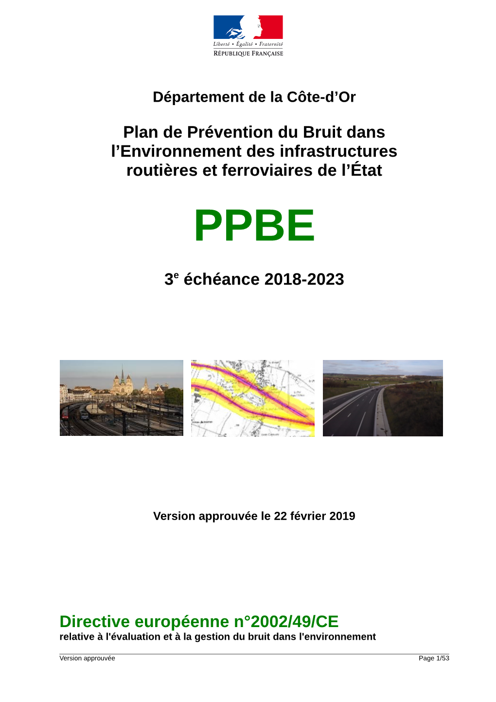 Plan De Prévention Du Bruit Dans L'environnement Des Infrastructures Routières Et Ferroviaires De L’État Dans Le Département De La Côte-D’Or