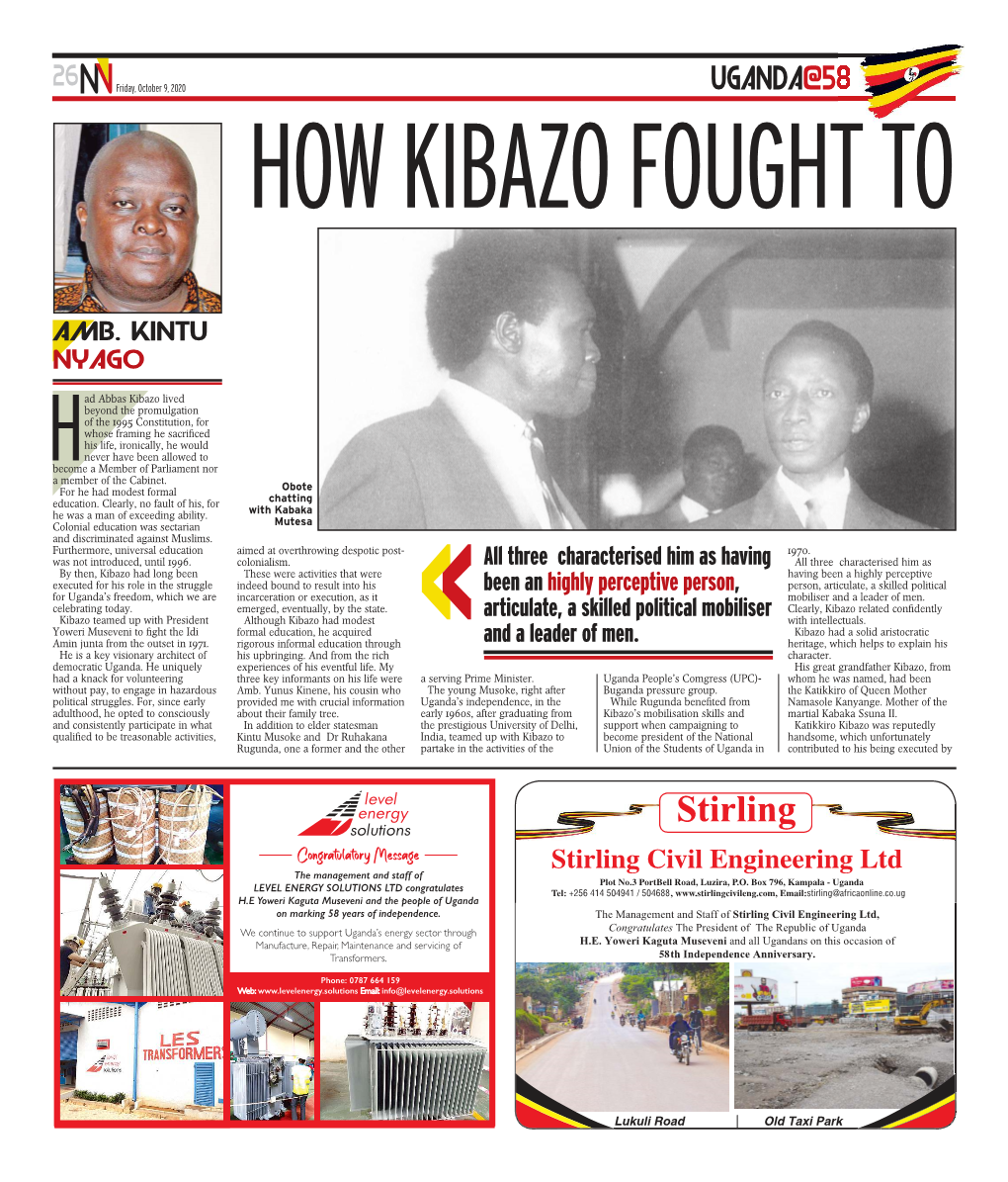 Uganda@58 How Kibazo Fought To