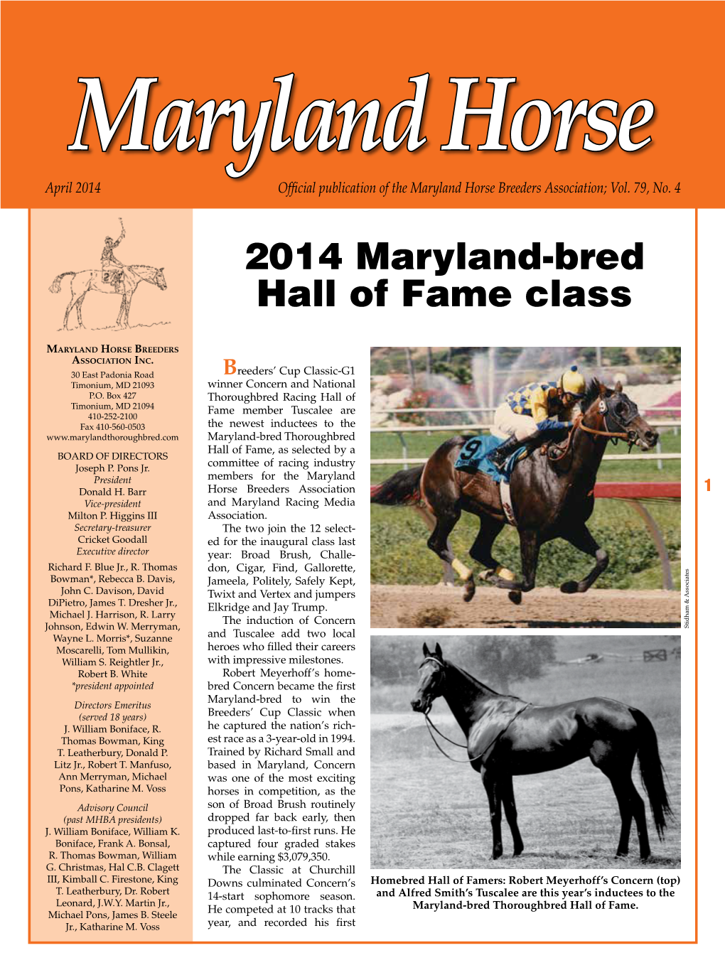 2014 Maryland-Bred Hall of Fame Class