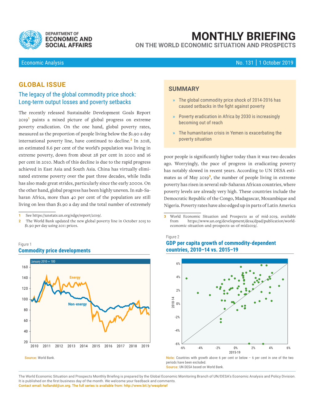 World Economic Situation and Prospects: October 2019 Monthly