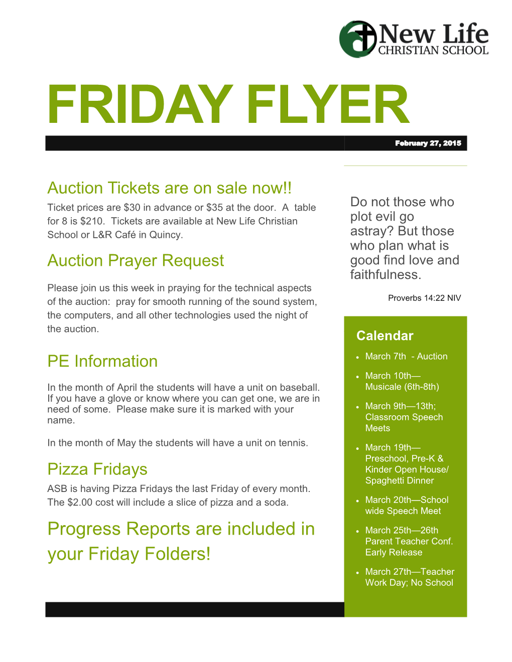 FRIDAY FLYER February 27, 2015