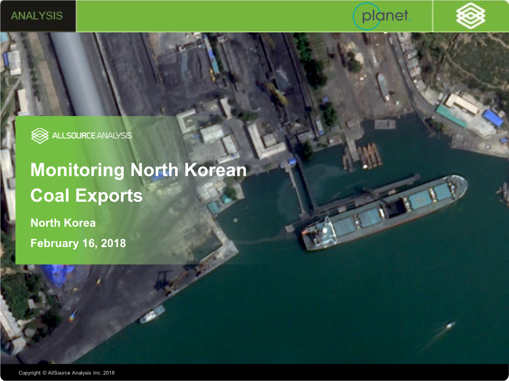 Monitoring North Korean Coal Exports