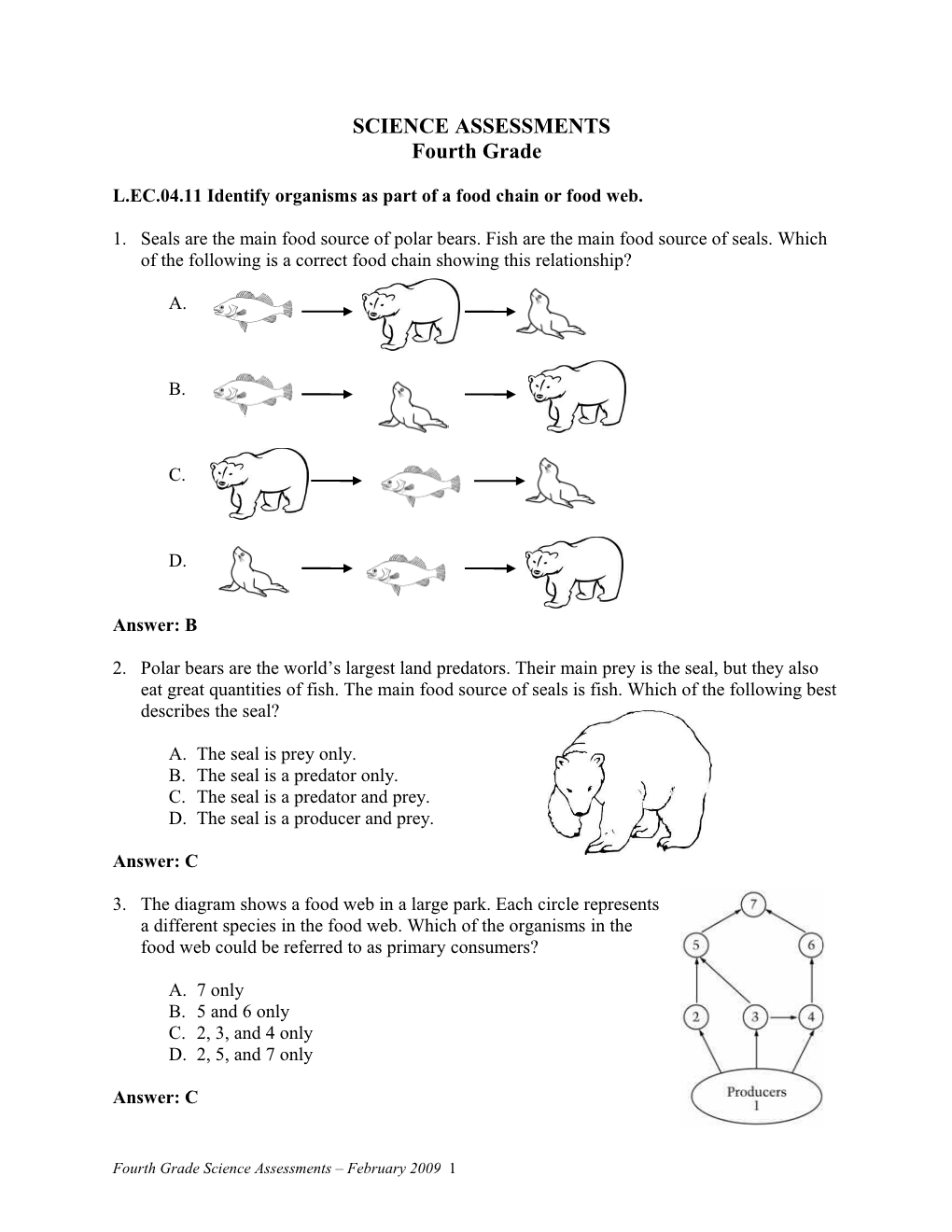 L.EC.04.11 Identify Organisms As Part of a Food Chain Or Food Web