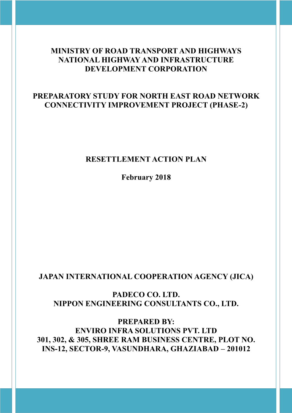 Ministry of Road Transport and Highways National Highway and Infrastructure Development Corporation