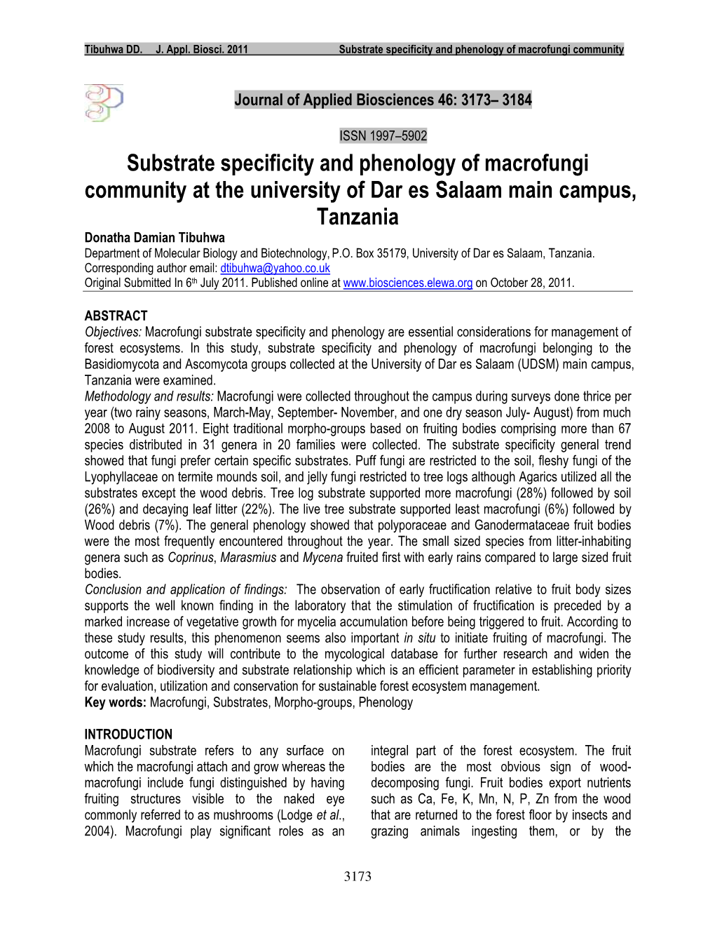 Substrate Specificity and Phenology of Macrofungi Community at The