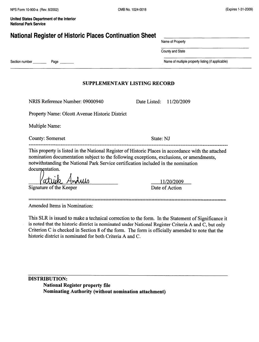 National Register of Historic Places Continuation Sheet Name of Property