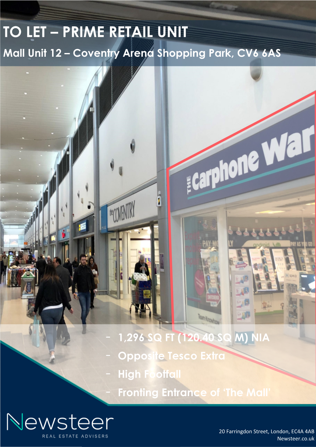 TO LET – PRIME RETAIL UNIT Tesco Extra, Gallows