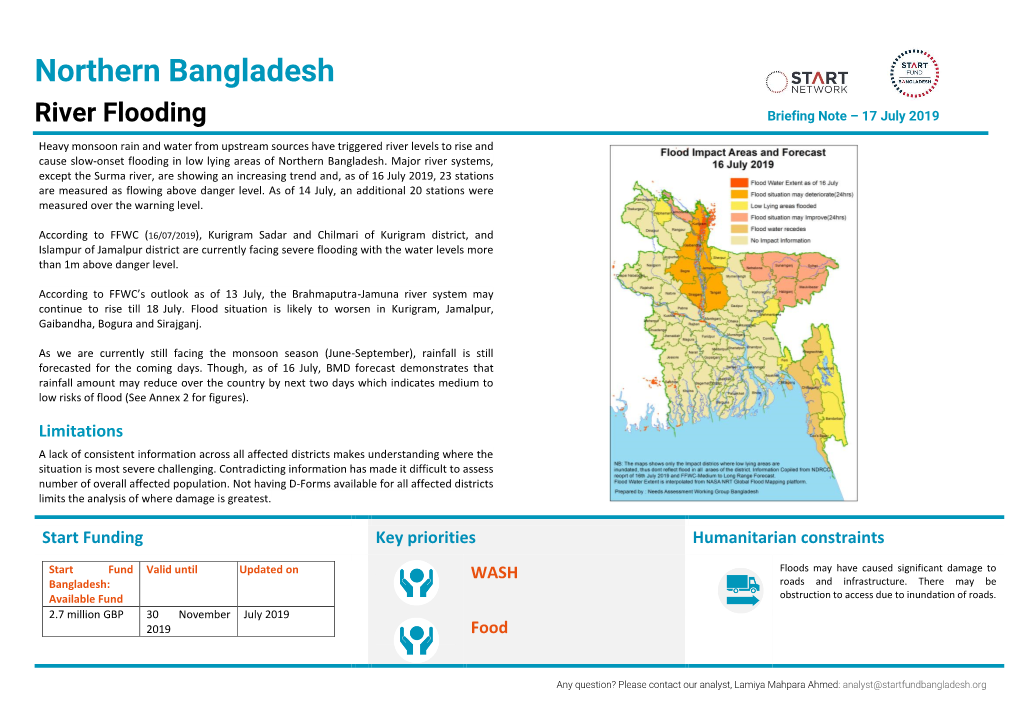 Northern Bangladesh River Flooding